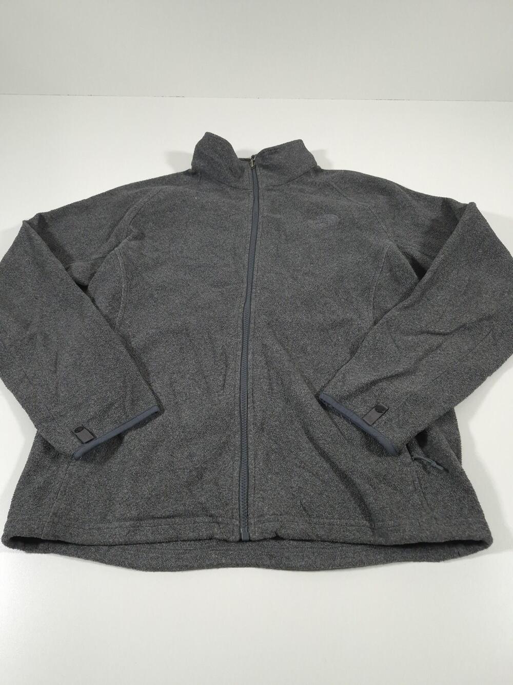 The North Face Jacket Mens L Gray Fleece Full Zip Stand Collar Outdoor Hiking
